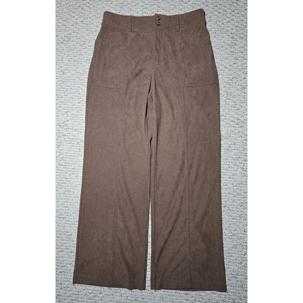 Halara High Waisted Wide Leg Corduroy Casual Pants Brown